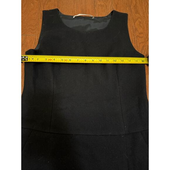 Susana Monaco sleeveless black wool old money retro asymmetric mini dress size 6 - Picture 4 of 6